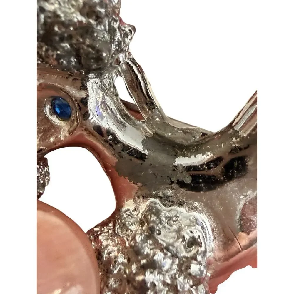 Vintage Silvertone Gerry's Blue Rhinestone Poodle Dog 2